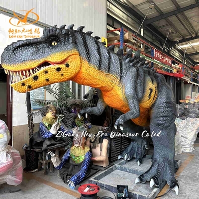 Modello di dinosauro animatronico elettrico con telaio in acciaio per musei