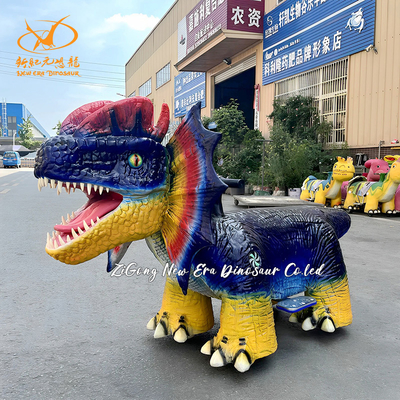 Giá tốt. Xe khủng long hoạt hình hiệu ứng ánh sáng tải trọng 100kg xe khủng long điện đi bộ trực tuyến