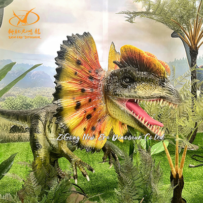 Giá tốt. Mô hình Khủng long Dilophosaurus Animatronic Kích thước Thật cho Công viên Chủ đề trực tuyến
