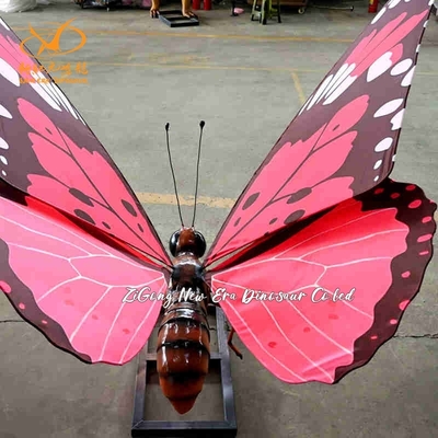 Good price Waterproof Simulation Animatronic Butterflies Animated Insect Model Red Color online