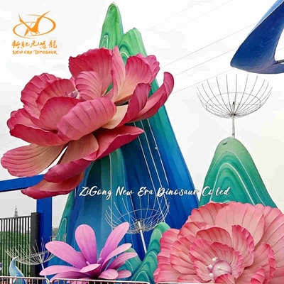 Un buon prezzo. Lanterna decorativa con struttura in acciaio, arte delle lanterne con fiori di seta impermeabili, a forma personalizzata in linea